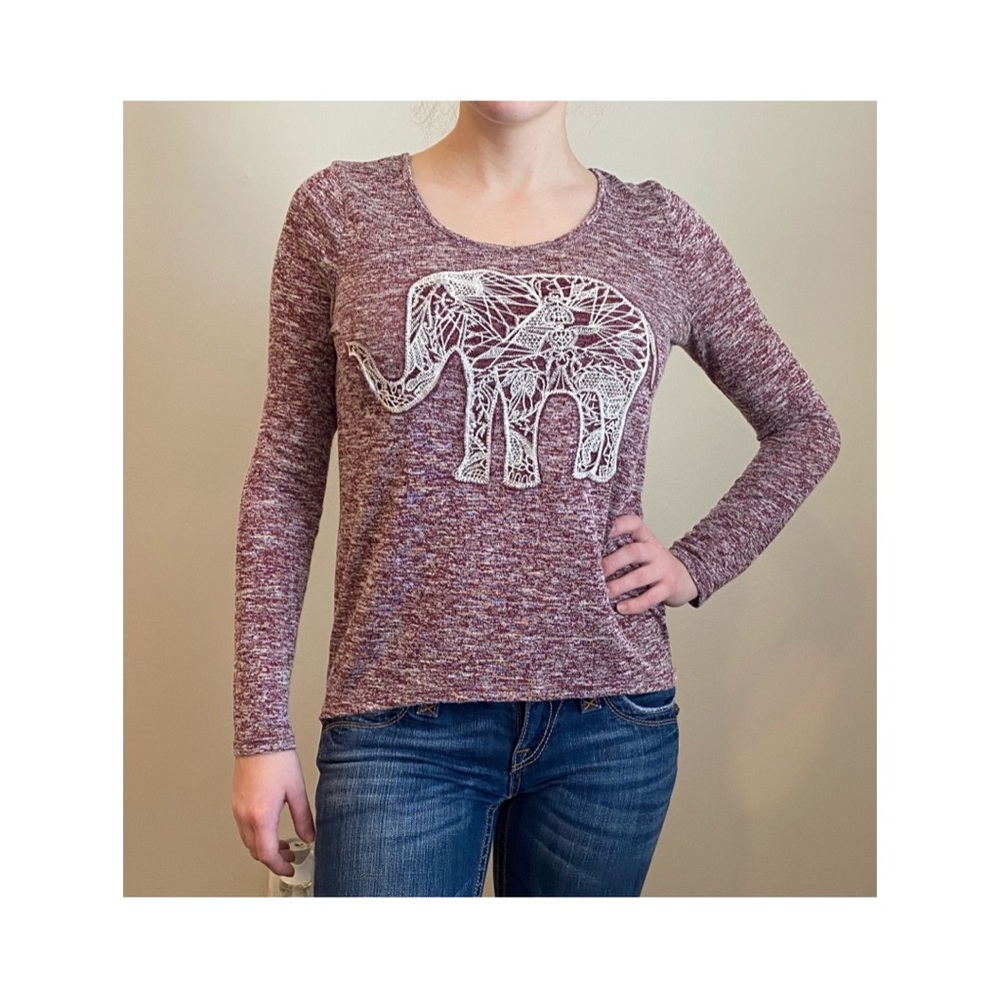 A burgundy long sleeve top size small from Aeropostale. hung to dry gently worn